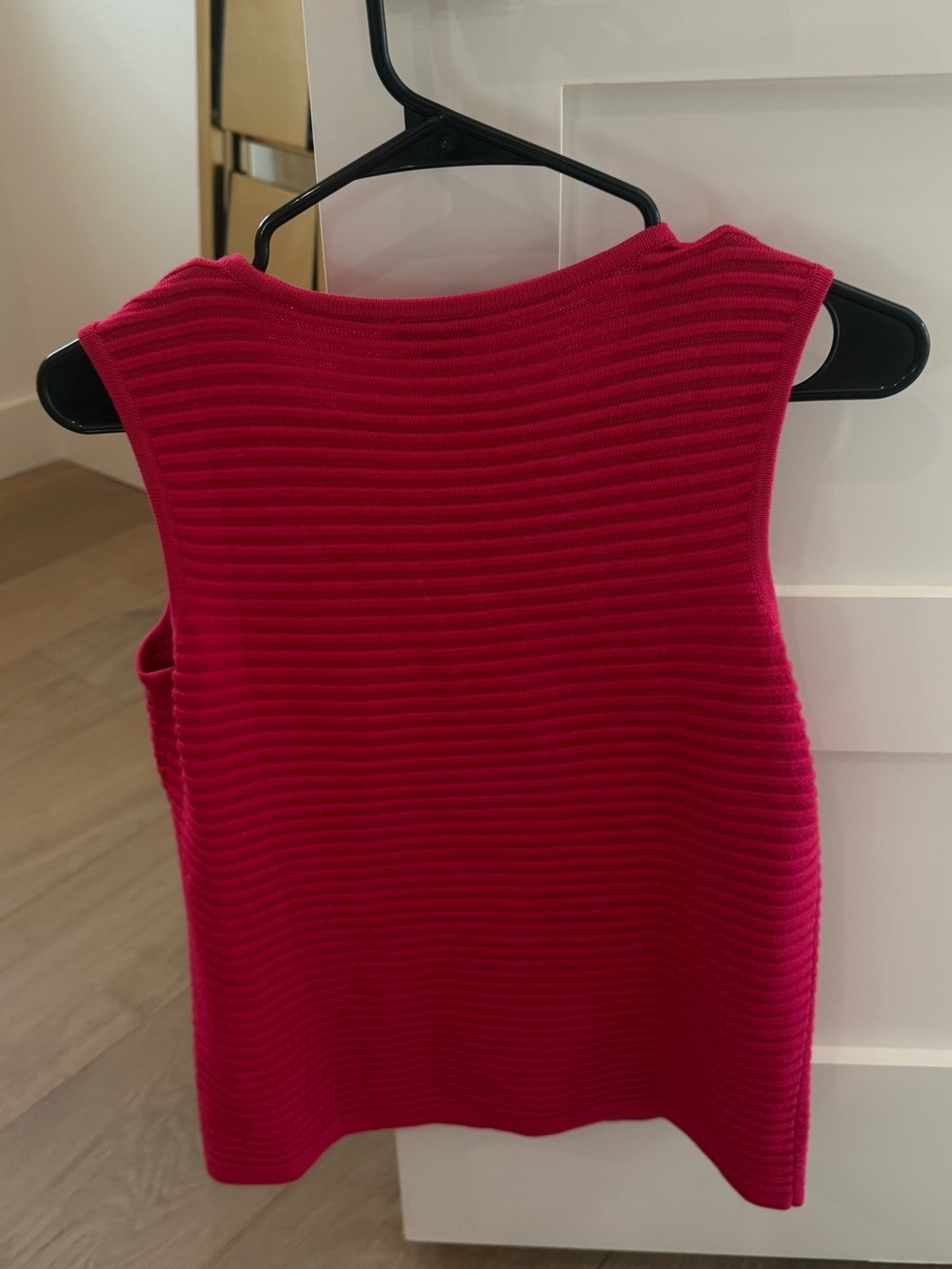 Talbots Ribbed Sleeveless Knit Tank in Bright Berry - Picture 3 of 3